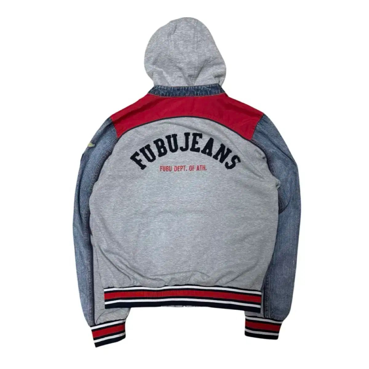 FUBU フブ デニム フード ジップアップ ライダー ジャケット