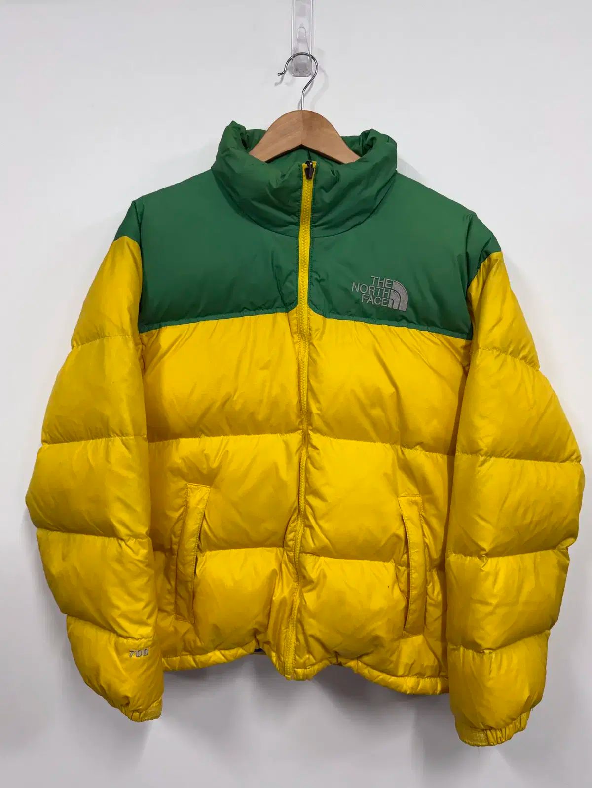 M THE NORTH FACE ザノースフェイス 700 Nuptse ヌプシ 黄色 緑 グース ダウン ダウン アウター