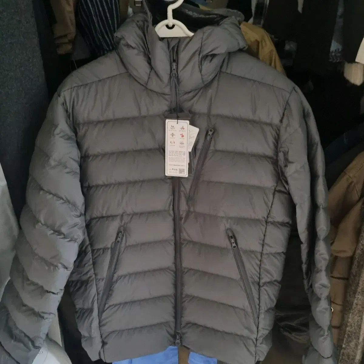 L ムシンサ シティ レジャー フーディー ダウン 軽量ダウン グレー