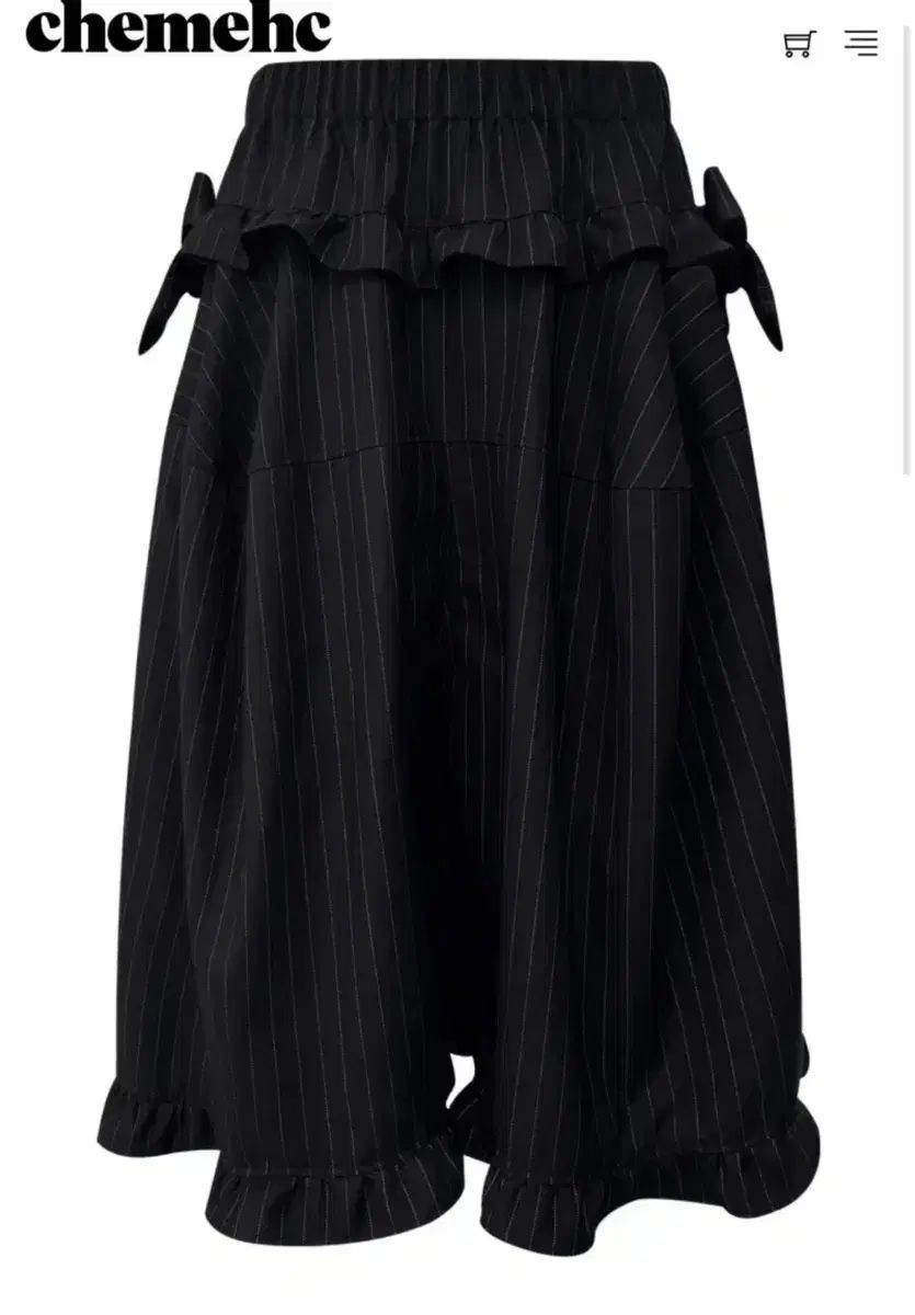 チェメ씨BOWスカート ブラックストライプ