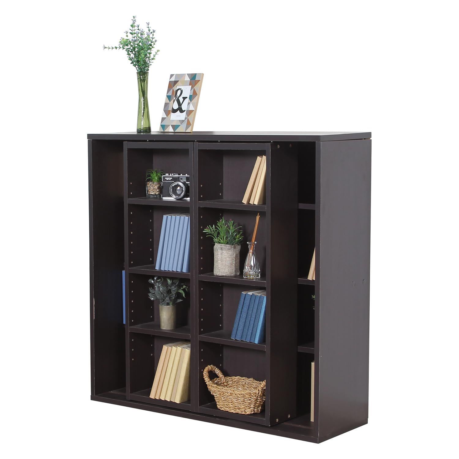 迅速発送】不二貿易 本棚 ダブルスライドラック 幅89×奥行29×高さ89cm