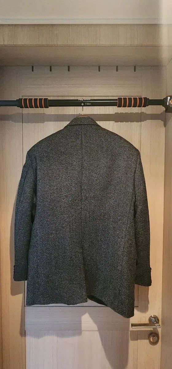 ダークグレイ アルパカ100 ウール ツイードジャケット XL