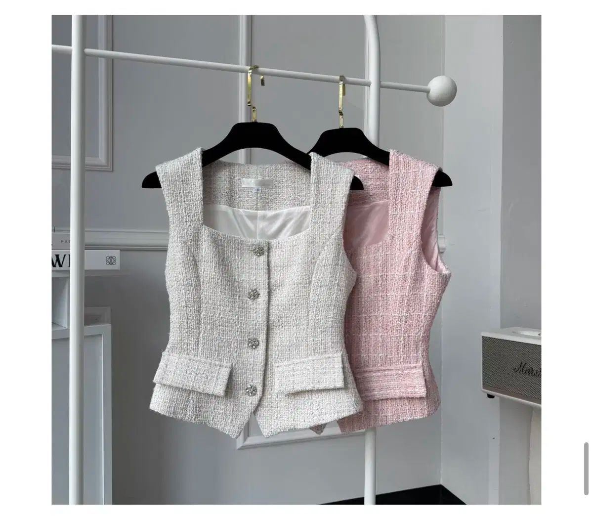 ジェイリーズ ポップ ツイード スリム キュービック ジャケット ベスト