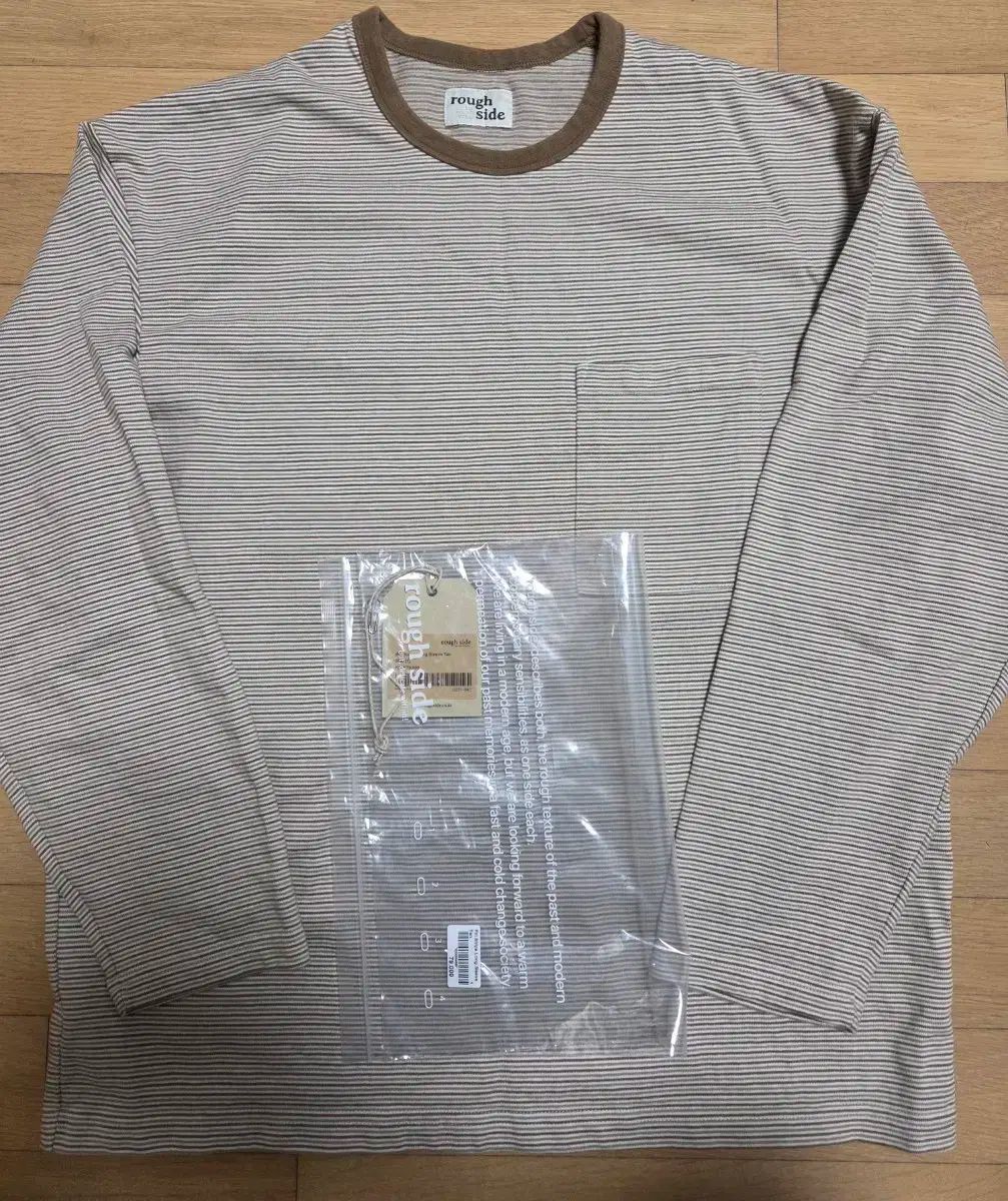 ROUGH SIDE ピン ストライプ ロングスリーブ タン 1