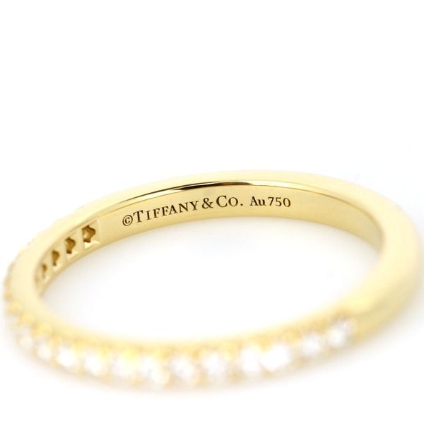 ティファニー ソレスト ダイヤモンド バンド リング 20P K18YG 9号