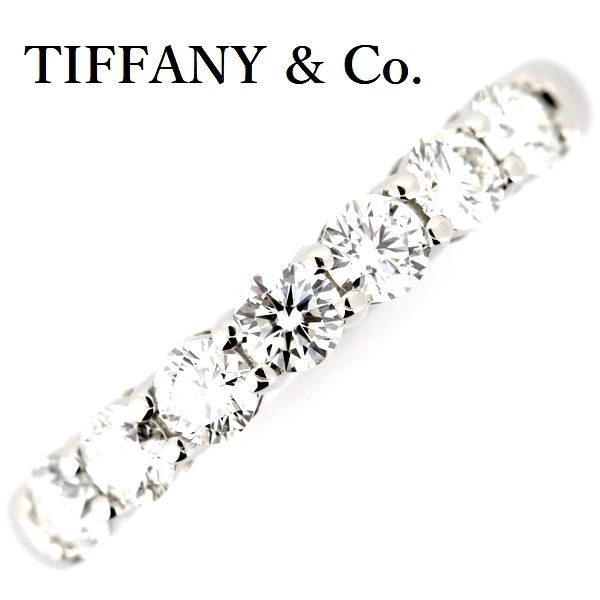 ティファニー エンブレイス バンドリング ダイヤモンド 7P 8号 Pt950