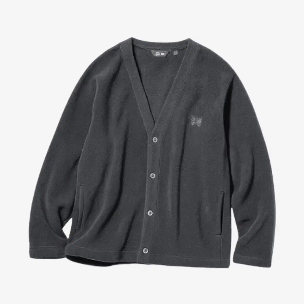 ニードルズ ユニクロ フリース カーディガン ダークグレー Lサイズ 乱売