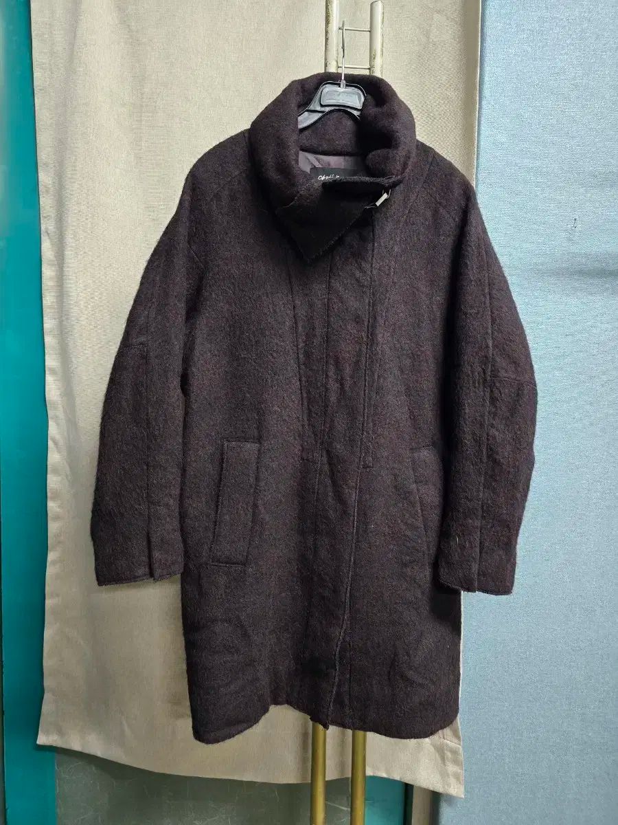 Obzee Kangjin Young ラマ ハンドメイド ウール コート