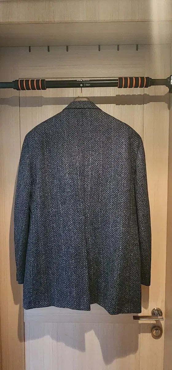 オーバーサイズ ネイビー ヘリンボーン ツイード ウールジャケット 3XL