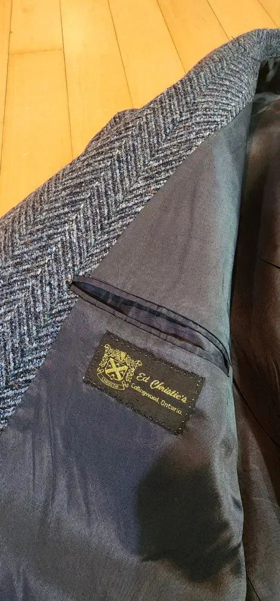 オーバーサイズ ネイビー ヘリンボーン ツイード ウールジャケット 3XL KANDAIZUMI_COM