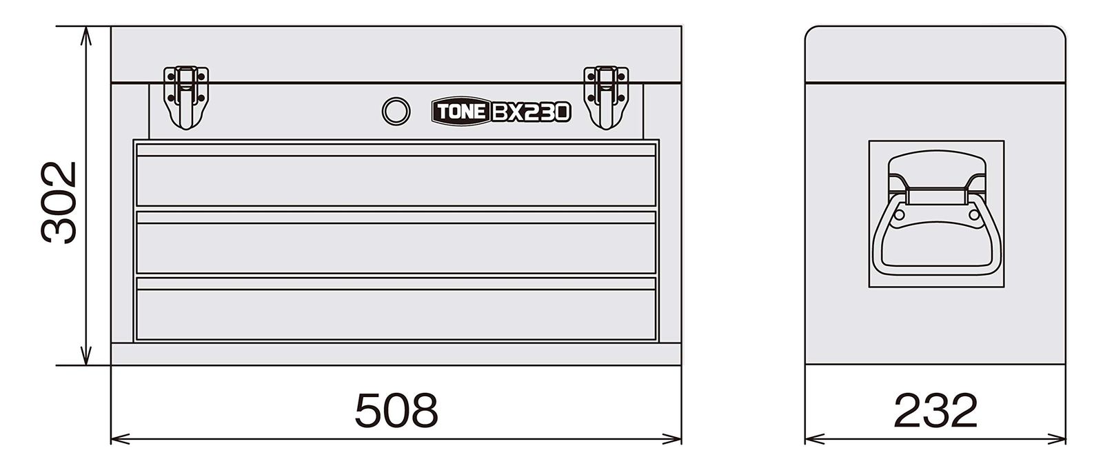 トネ TONE ツールチェスト BX 230 BK ブラック