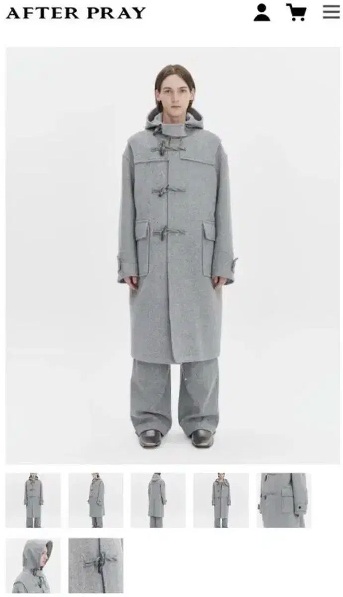 AFTER PRAY アフタープレイ セイガン ダッフルコート スモーク グレー Mサイズ