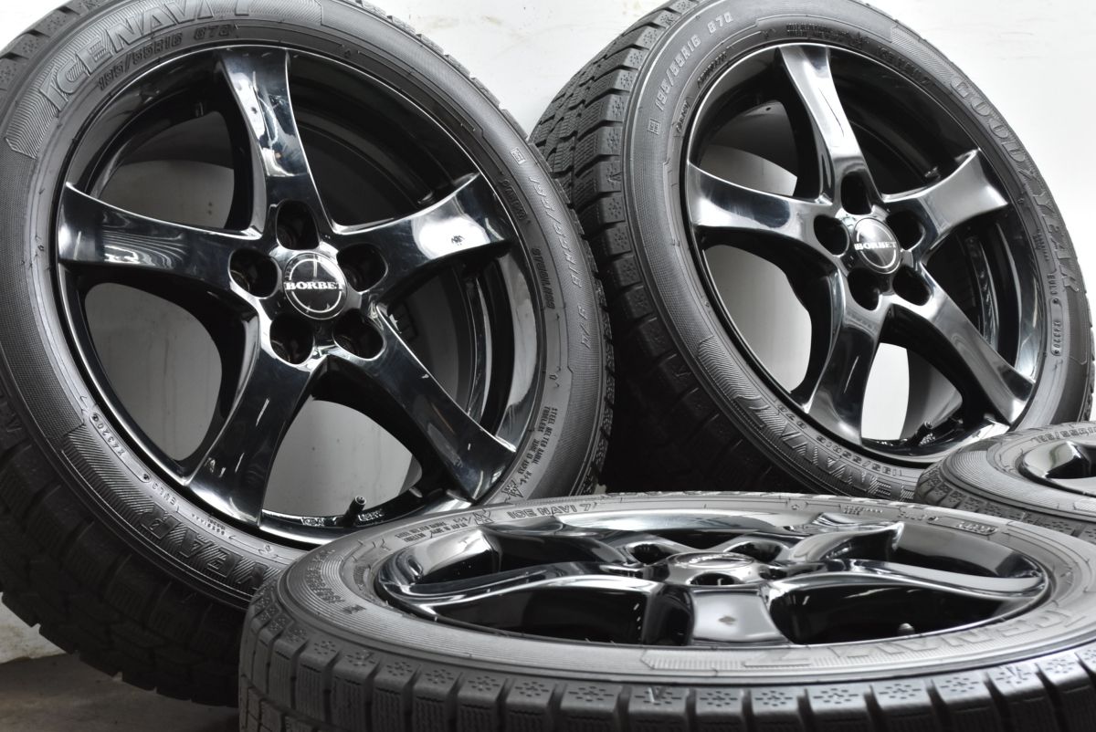 ミニ 設計品 ボルベット type F 16 in 6 5 J 50 PCD 112 グッドイヤー アイスナビ7 195 55 R 56 クーパー 57 コンバーチブル