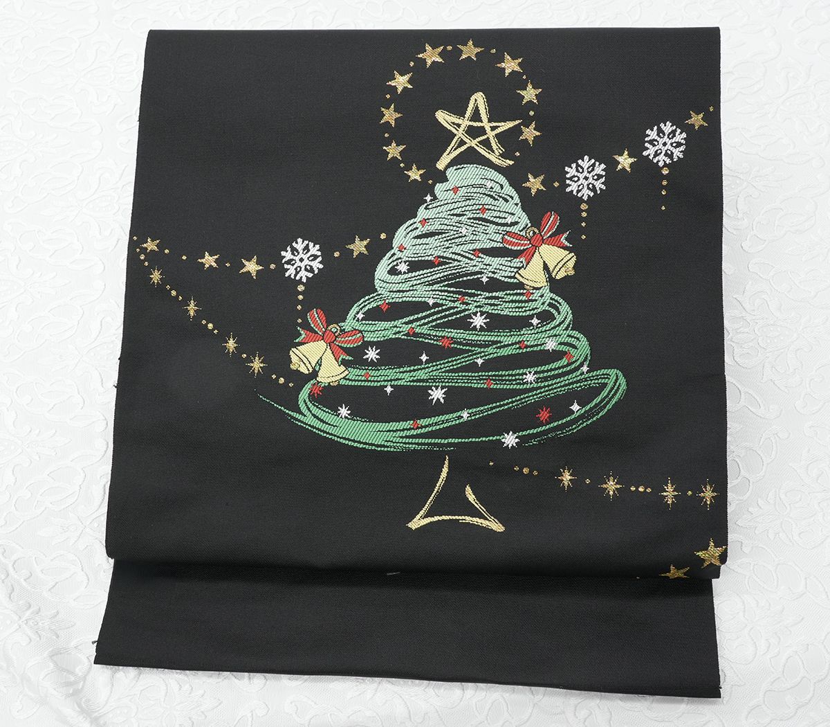 ラスト1本 未仕立 西陣織 九寸名古屋帯 クリスマスツリー