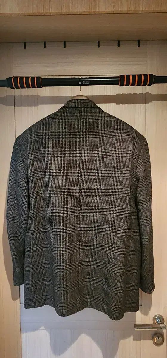 オーバーサイズ ブラウン CHECK ウールジャケット 3XL