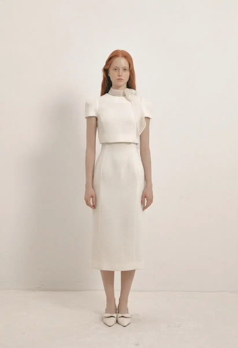 フローム オーバレイ スカーフ ドレス ONE PIECE クリーム S