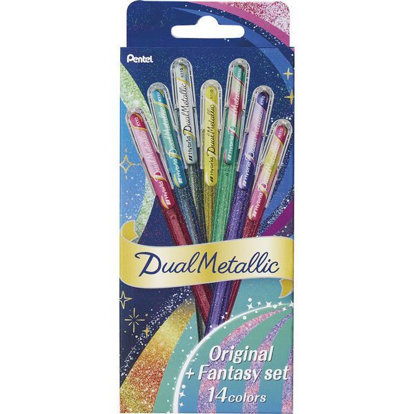 ぺんてる ゲルインクボールペン デュアルメタリック オリジナル ファンタジーセット セット K 110-D 14 ST ×