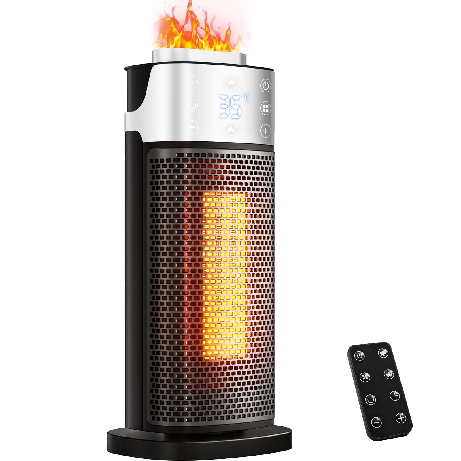 プレゼント キッチンなど適応 リビングルーム 脱衣所 過熱保護 寝室 オフィス 四季適用 梅雨対策 衣類乾燥 リモコン付き 低騒音 持ち運び 転倒自動OFF 1-12 Hタイマー設定 首振り PSE認証済み 電気ヒーター 800Ｗ 1200Ｗ 三段階温度モ