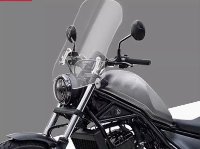 オートバイ用 スモーク 風防 風防 クリア 風除け バイク フロントグラス 虫除け ウインドシールド ウインドスクリーン 雨除け CB650R 500 延長式 500 CL300 日本語説明書付き ELIMINATOR SE 1100 クリア レブル2