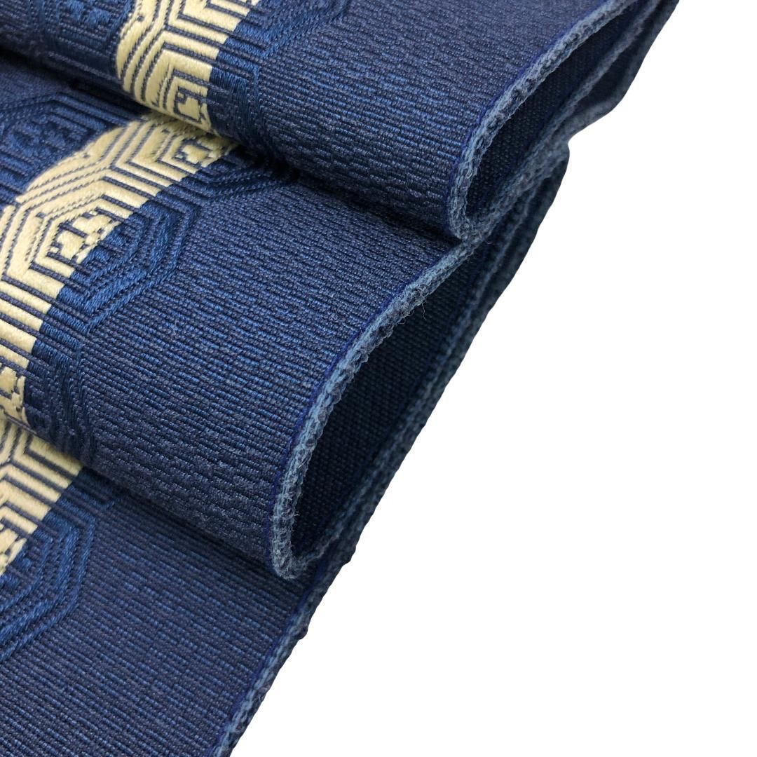 男帯 角帯 縦線に花亀甲 濃藍色 N-1079 WWW_MERCADOAVALIA_COM_BR