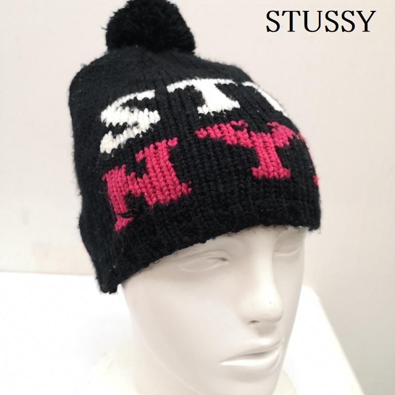 ステューシー ボンボン ロゴ ニット キャップ 帽子 メンズ - ISItems【USED】【古着】50138037