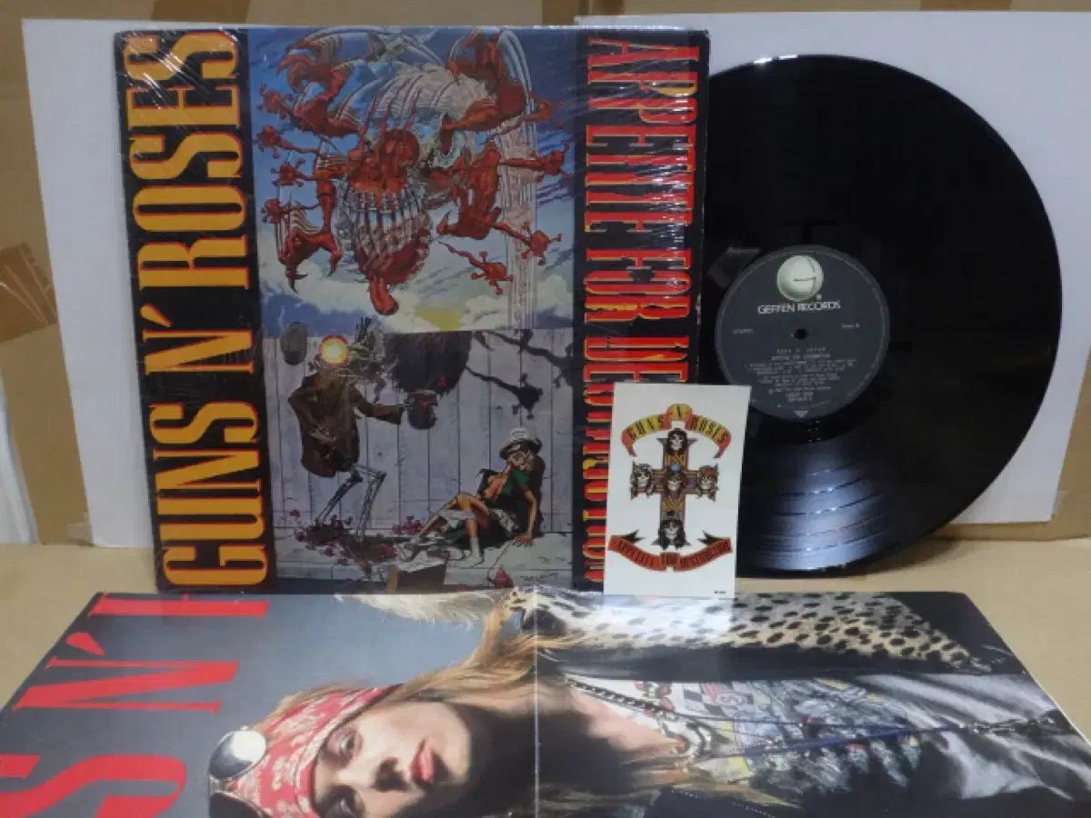 LP Guns N Roses 1 家 ポスター ステッカーシール 1989 年 早い