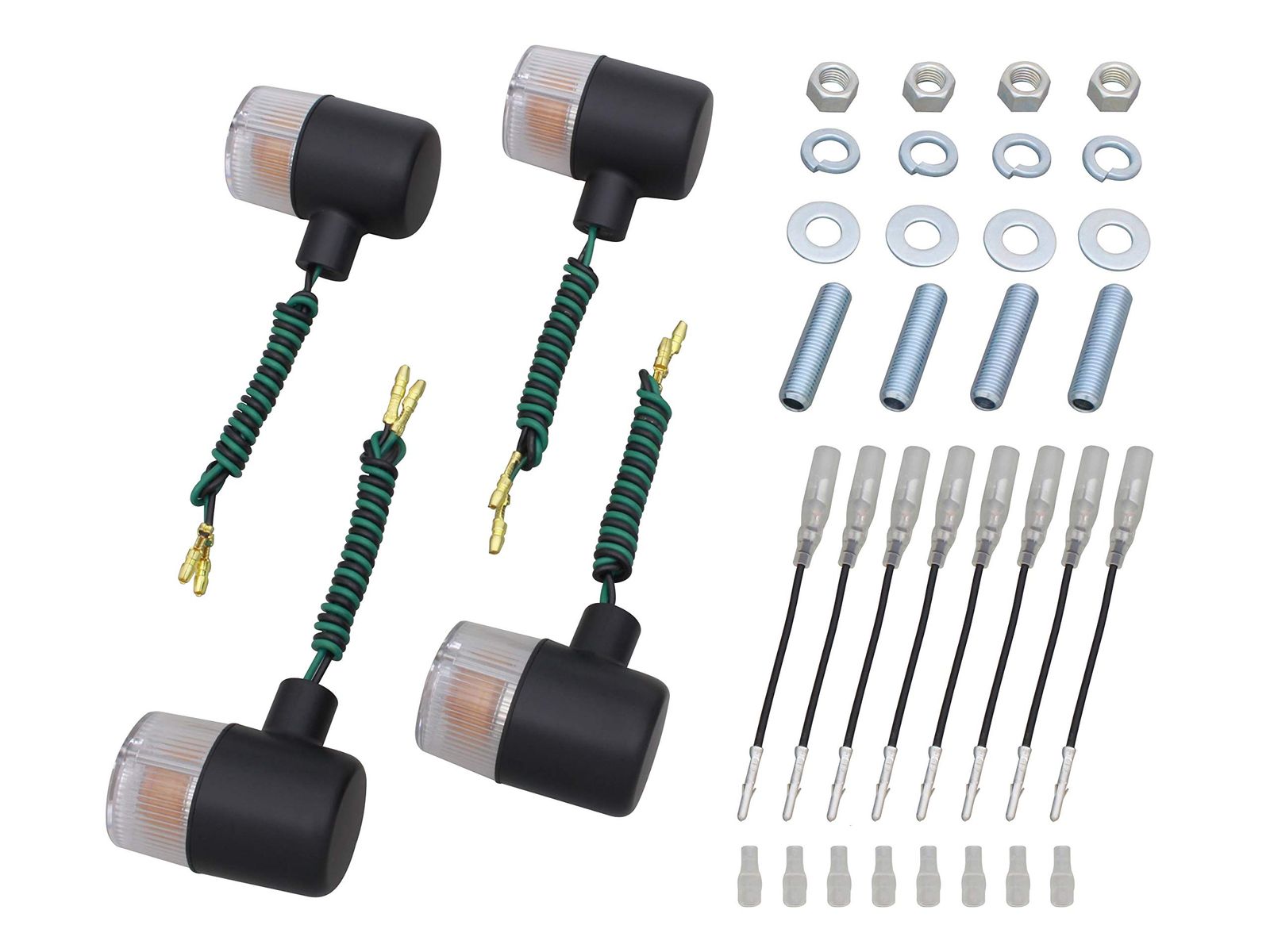 ポッシュフェイス POSH FAITH バイク用品 ウインカー クラシカル 71タイプウインカー セミユニバーサルセット 4個入り M10 ブラックボディ クリアーレンズ 195092-06