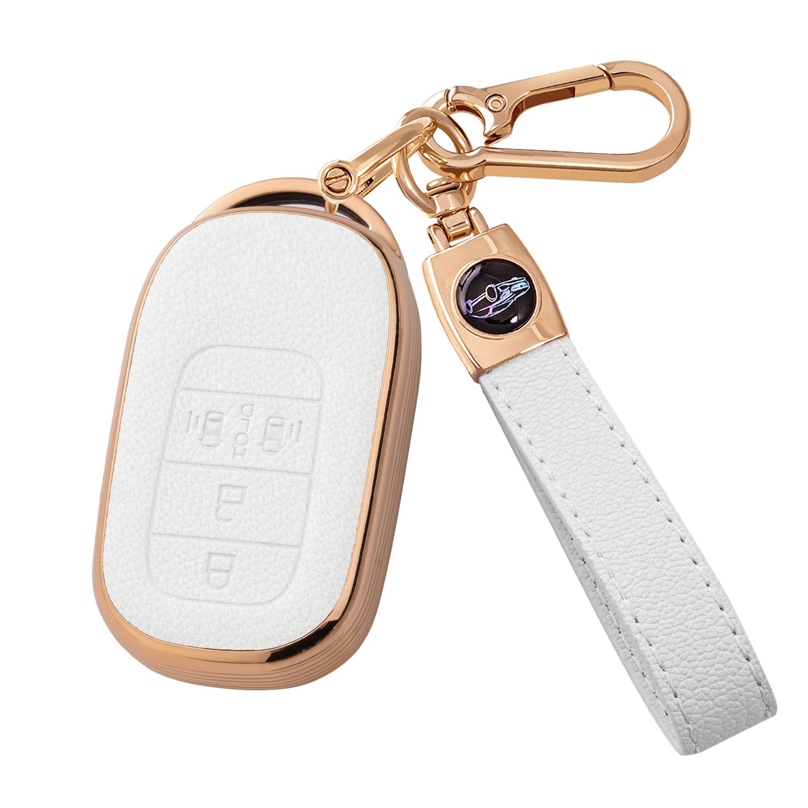 新品 [PIMOHI] N-BOX カスタム JF5 JF6 キーケース 適合ホンダ 新型ステップワゴン キーカバー NBOX シビック ZR-V ヴェゼル キーホルダー レザー調TPU製 両側スライドドア