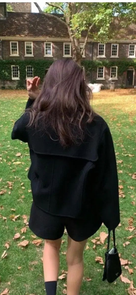 ウールハーフコート スカイブルー