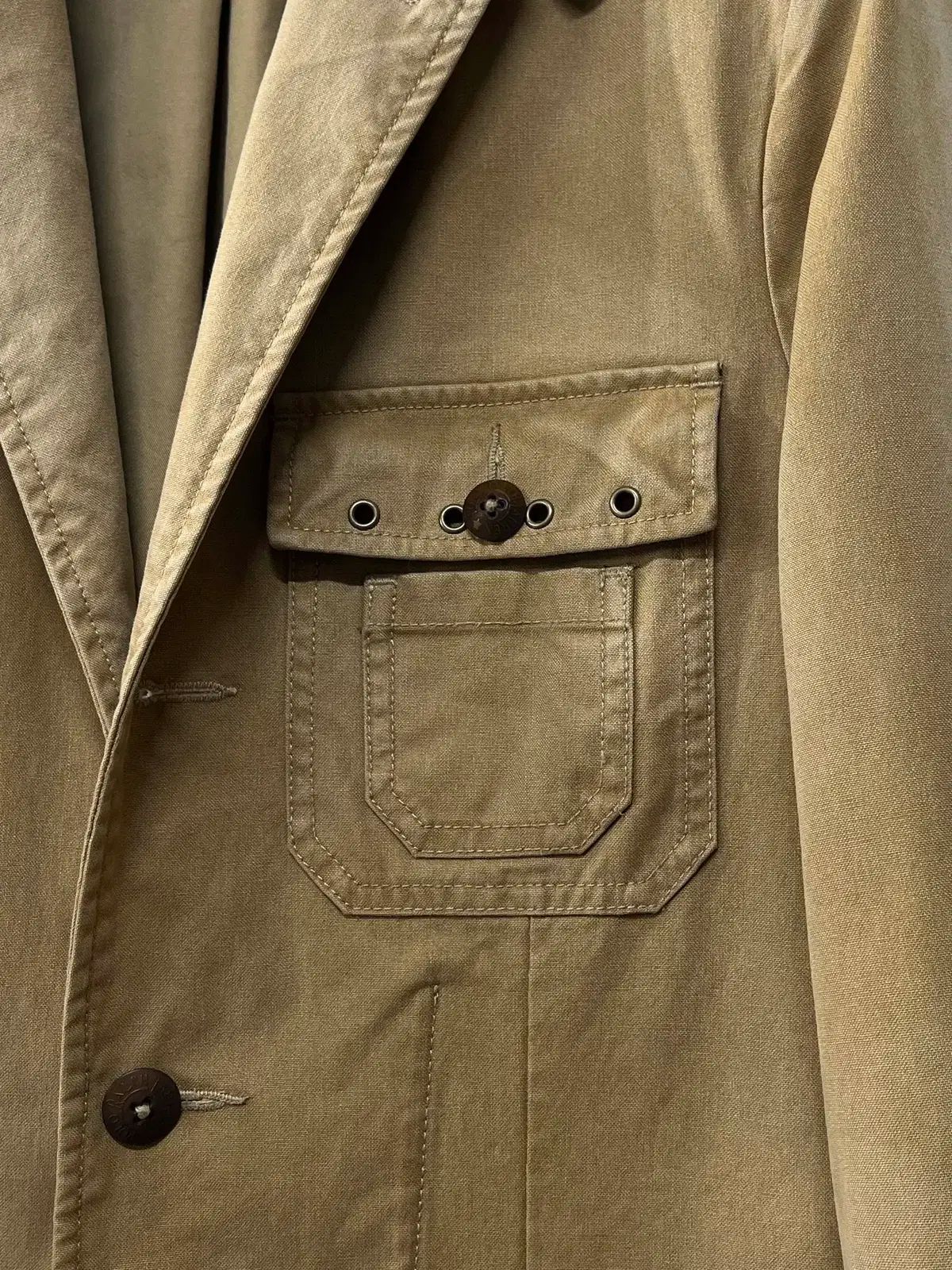 ポロ ラルフローレン タンベージュ チンストラップ フェイド ダック キャンバス カーコート ハンティングジャケット KANDAIZUMI_COM