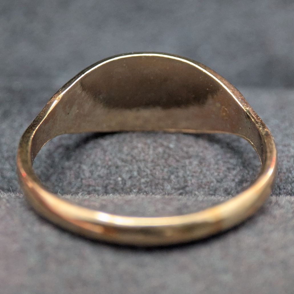 H イニシャルリング ヴィンテージ 10金 GF 11号 2.2g 彫金デザイン アンティーク調 アメリカ製 シグネットリング WWW_SHINETEETH_COM