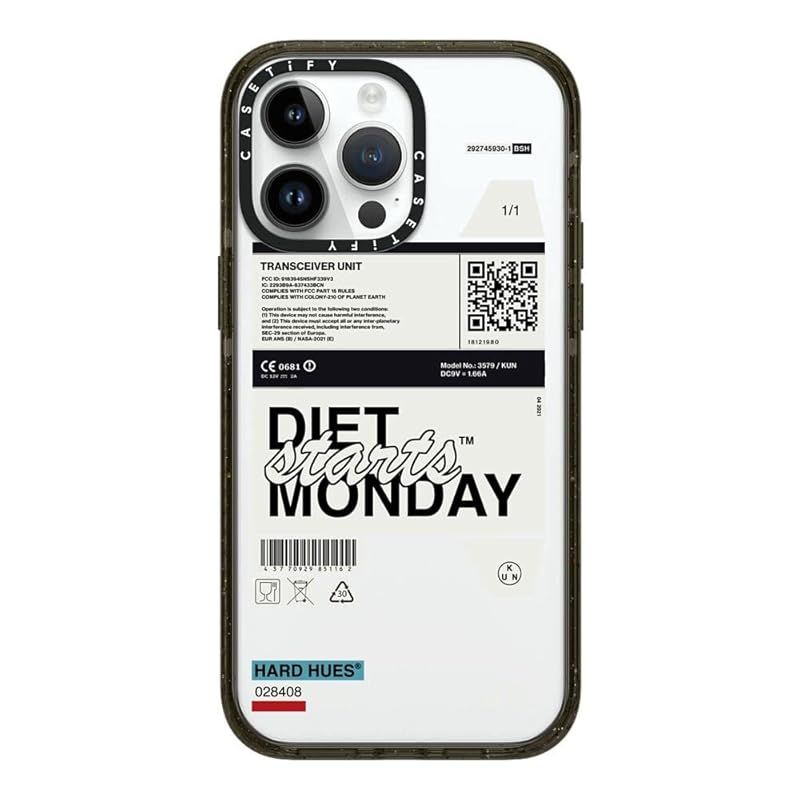 CASETiFY インパクト iPhone 14 Pro Max ケース MIL規格準拠 4x MIL-STD-810G 2.5mからの落下試験をクリア - Diet Starts Monday - グロッシー ブラック