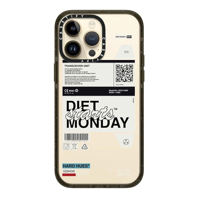 CASETiFY インパクト iPhone 14 Pro Max ケース MIL規格準拠 4x MIL-STD-810G 2.5mからの落下試験をクリア - Diet Starts Monday - グロッシー ブラック WWW_OPDRERGINERDOGAN_COM