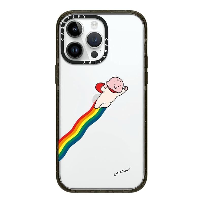 CASETiFY インパクト iPhone 14 Pro Max ケース MIL規格準拠 4x MIL-STD-810G 2.5mからの落下試験をクリア - Super Hero By Taro Oono - グロッシー ブラック