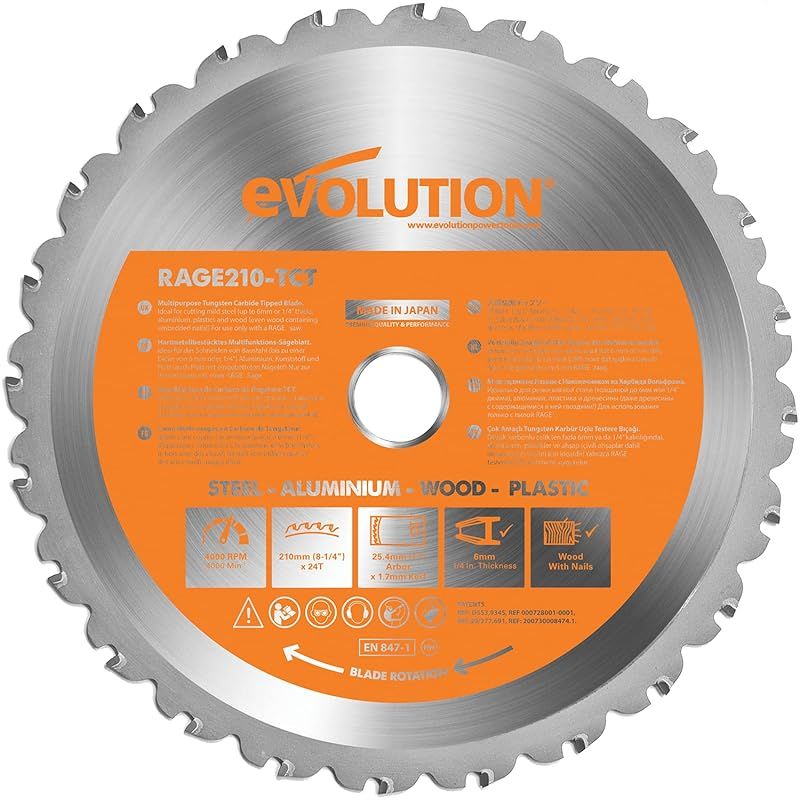 エボリューション Evolution RAGE レイジ 万能切断チップソー 190mm R190TCT オレンジ 0