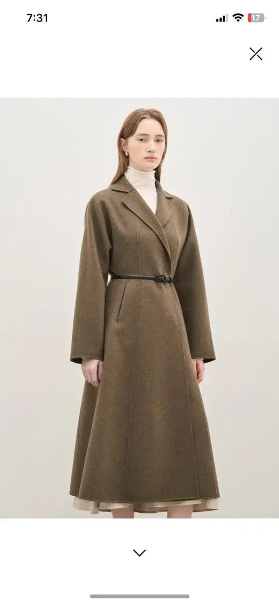 the CASHMERE ベルト付き コート