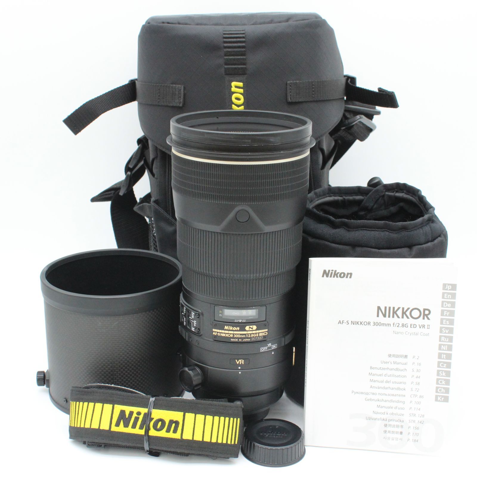 Nikon ニコン AF-S NIKKOR 300mm F 2.8 G ED VR II 大口径単焦点 超望遠レンズ 美しいボケ味 高速AF 動作良好