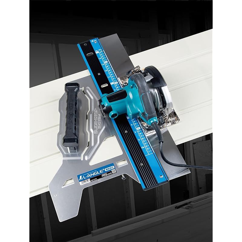 シンワ測定 Shinwa Sokutei 丸ノコガイド定規 エルアングル Ｐｌｕｓ ４５ 併用目盛 補助板付 1 LLC-HASEGAWATOSO_COM