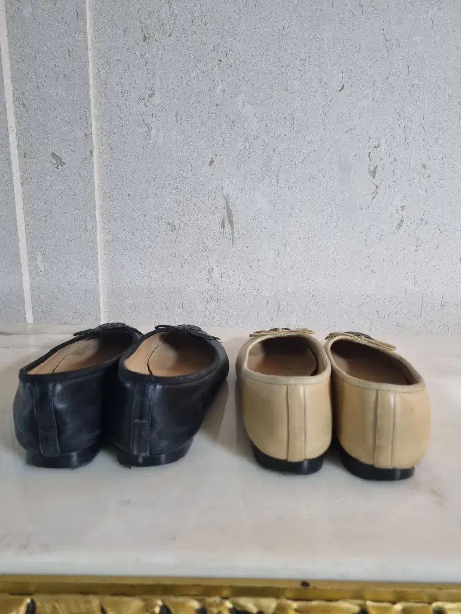 シャネル フラットシューズ ブラック ベージュ 37 240