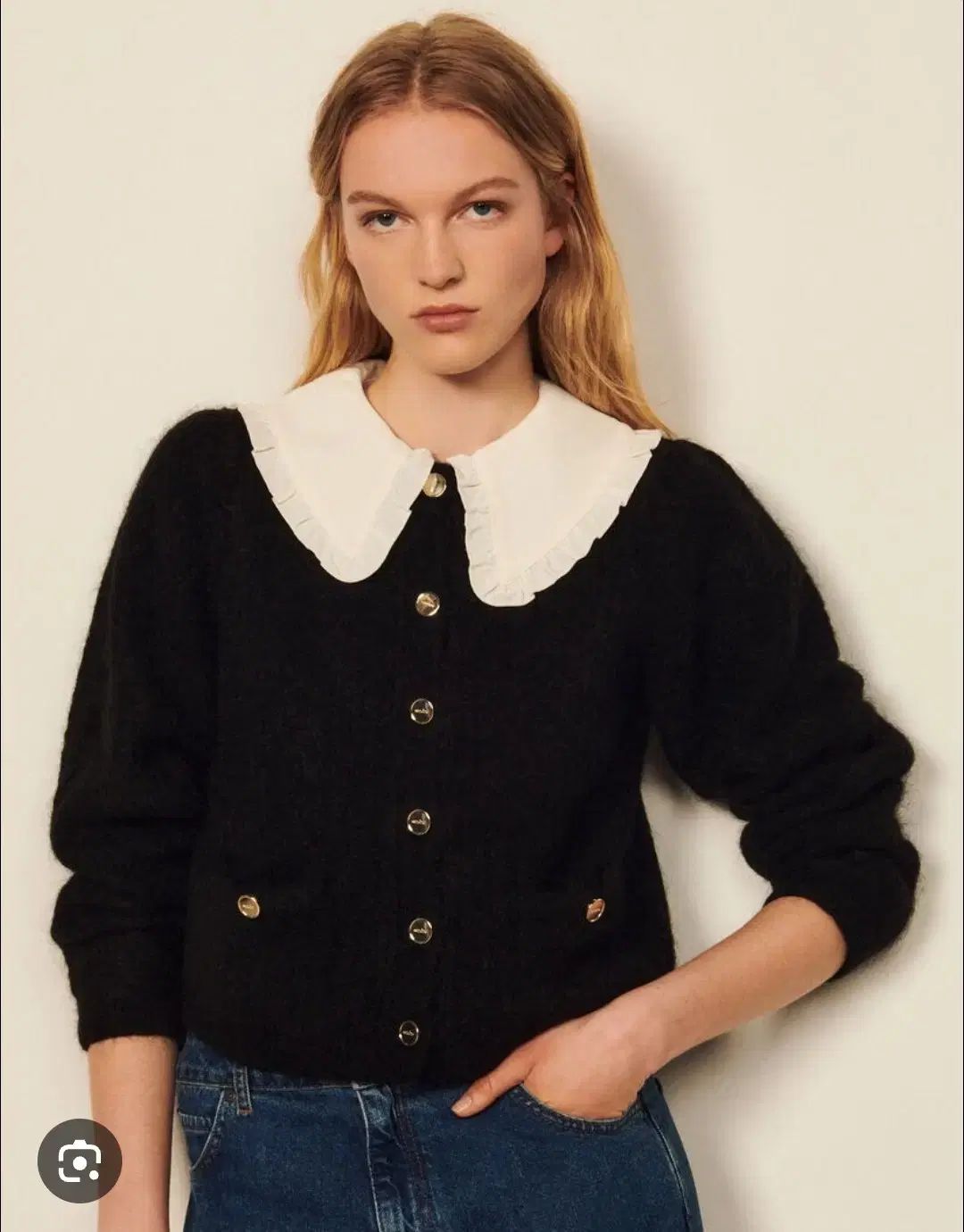 SANDRO サンドロ フリル KARA カラ カーディガン 1サイズ