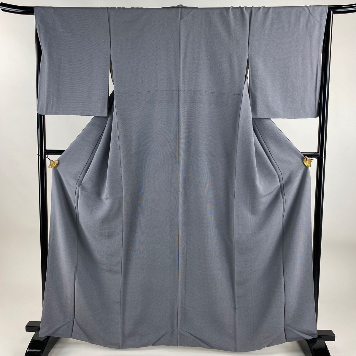 江戸小紋 身丈163.5cm 裄丈65cm M 袷 角通し 地紋 青灰色 正絹