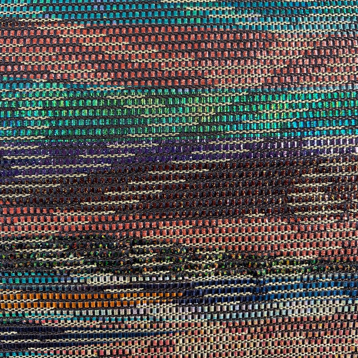 袋帯 秀品 波頭 霞 金糸 箔 緑 お太鼓柄 正絹