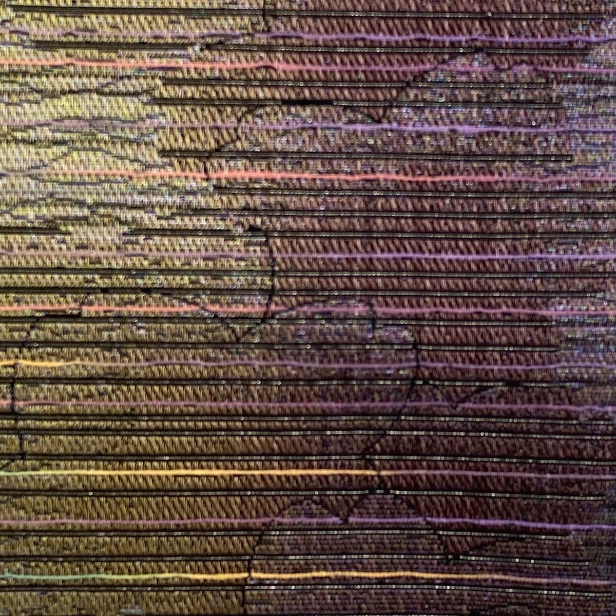 袋帯 秀品 和紙織 桜 シルエット 灰紫 六通 正絹