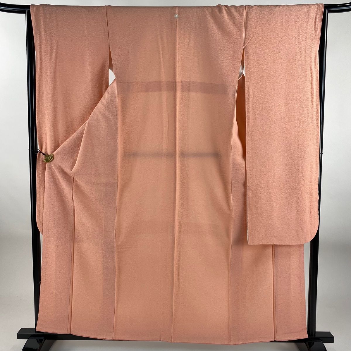 振袖 身丈158cm 裄丈65cm M 袷 サーモンピンク 正絹 秀品 一つ紋