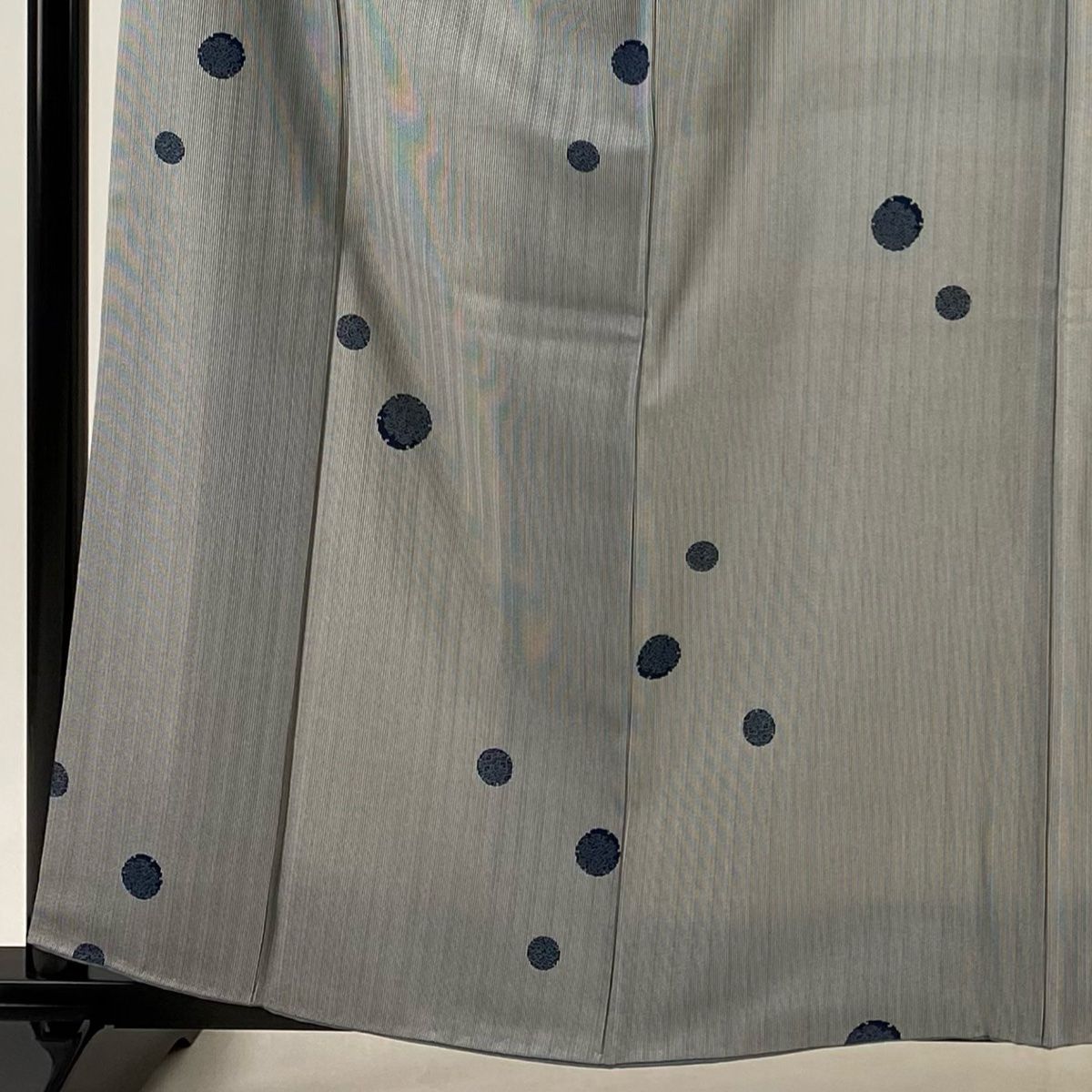 江戸小紋 身丈160.5cm 裄丈64cm M 袷 雪輪 万筋 灰色 正絹