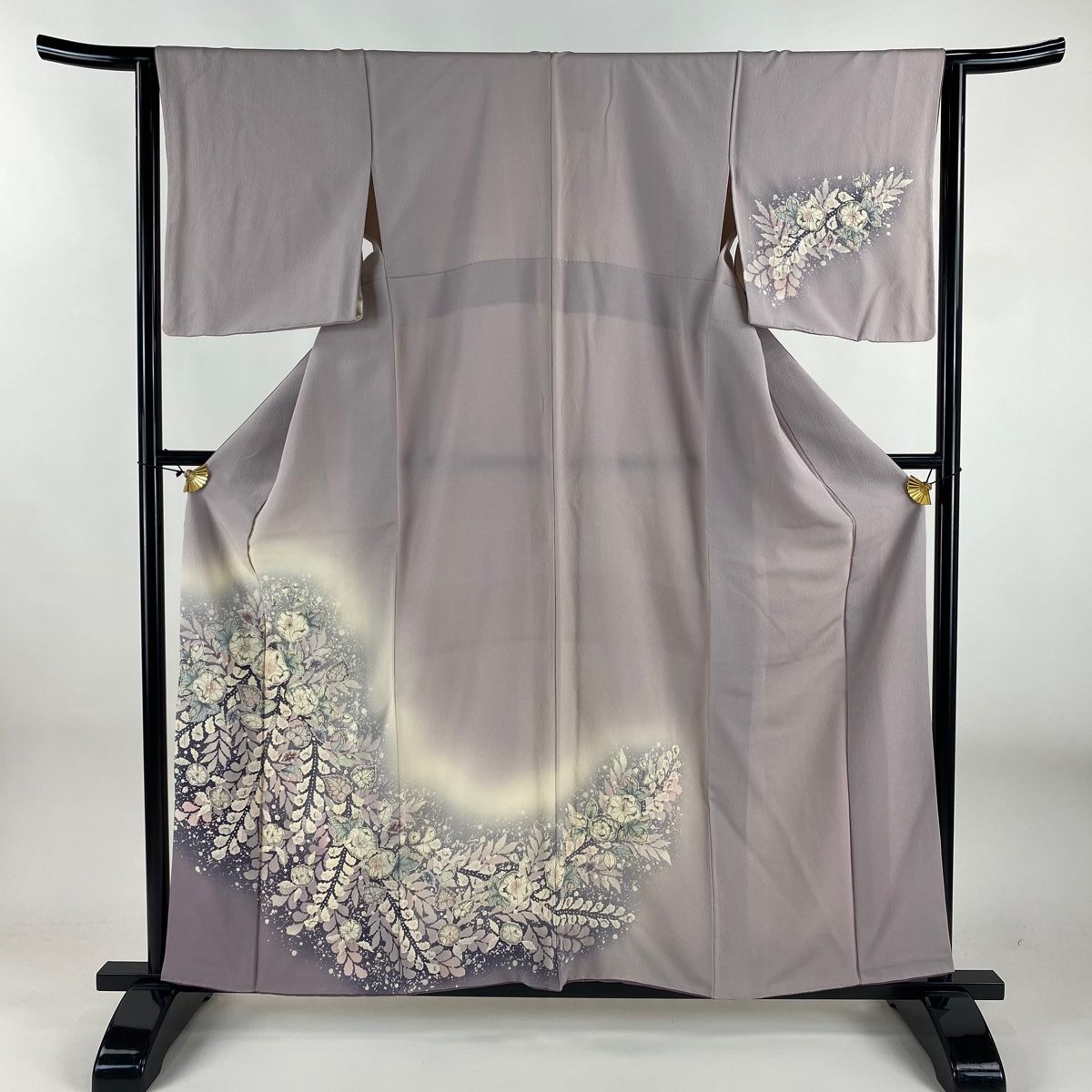 付下げ 身丈158.5 cm 裄丈64 M 袷 やまと 辻が花 藤 ぼかし 薄紫 正絹