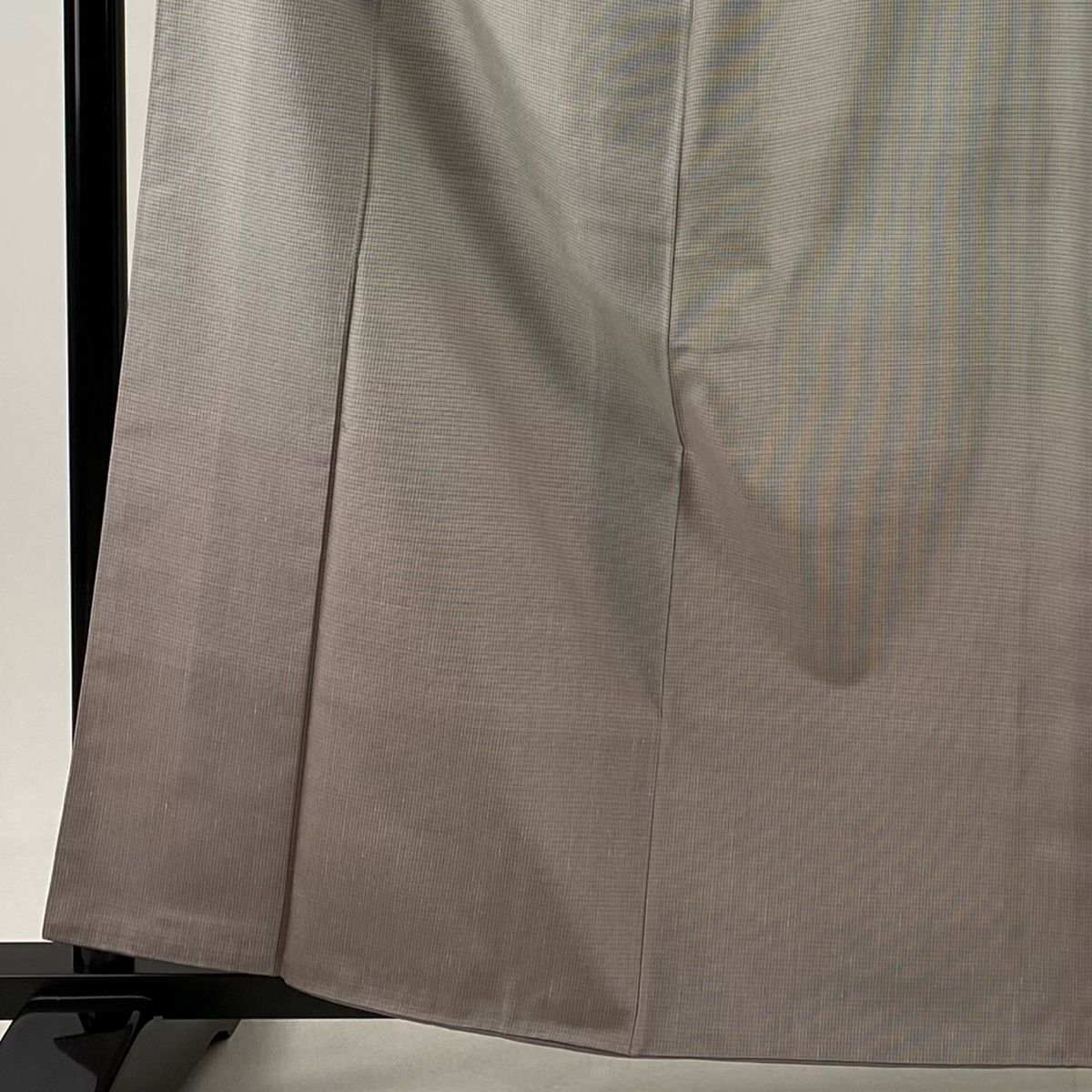 付下げ 身丈161.5cm 裄丈63.5cm S 袷 紬地 縞 ぼかし 灰色 正絹