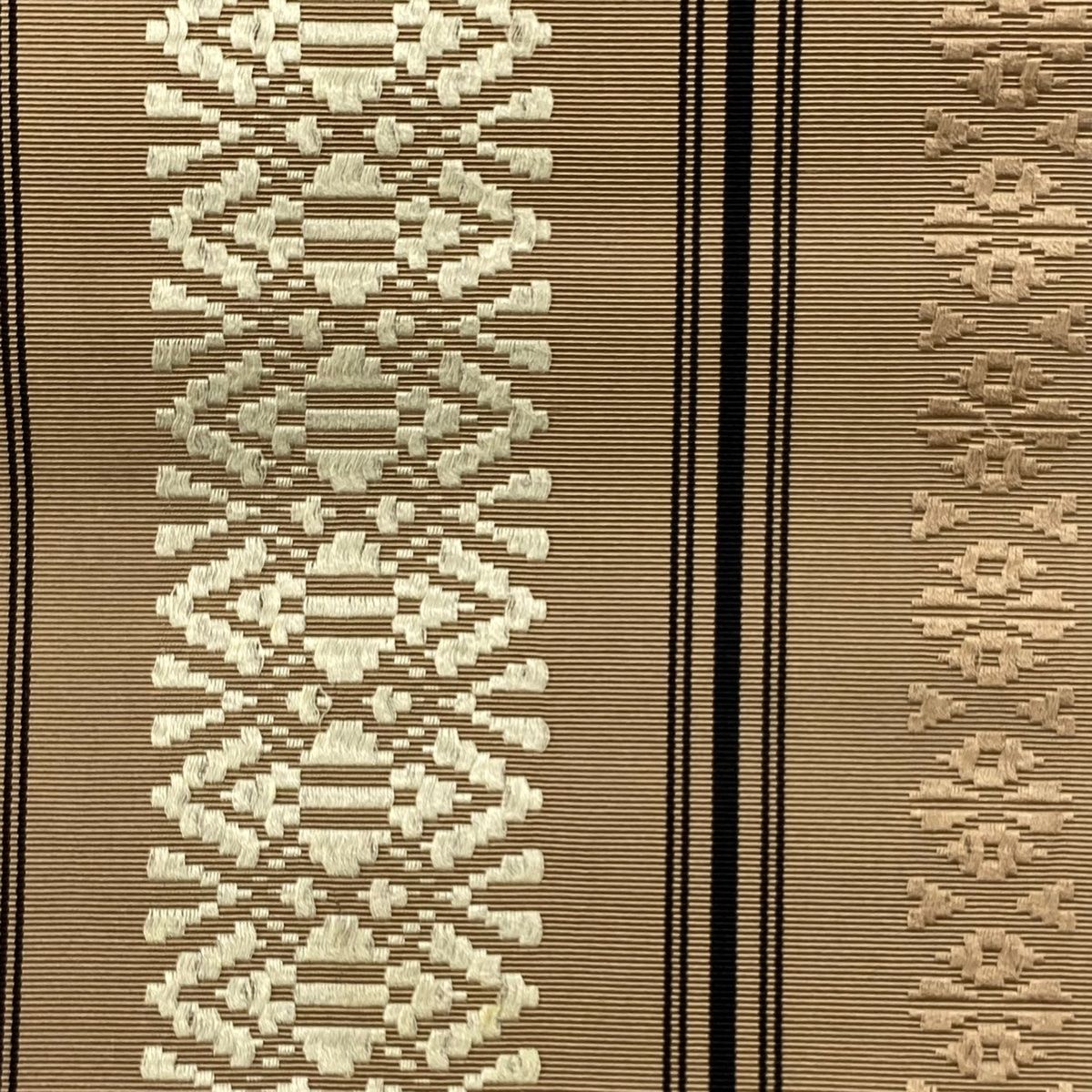 名古屋帯 秀品 八寸名古屋帯 献上柄 薄茶色 正絹