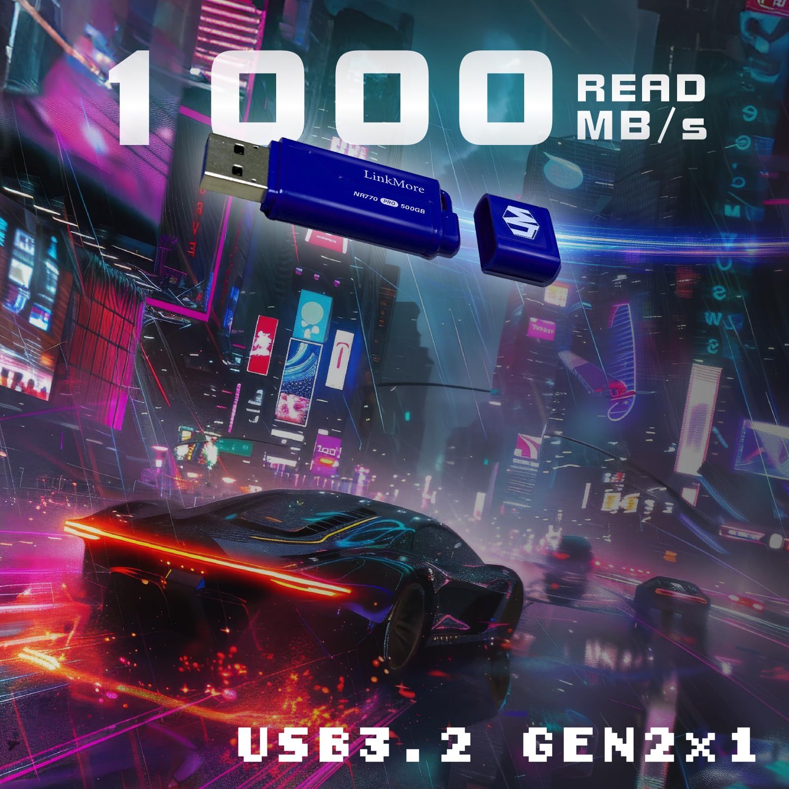 USBメモリ 超高速 500GB USB3.2 Gen2 SSD外付け LinkMore PS 4 PS 5 動作 済 読込最大1000MB s