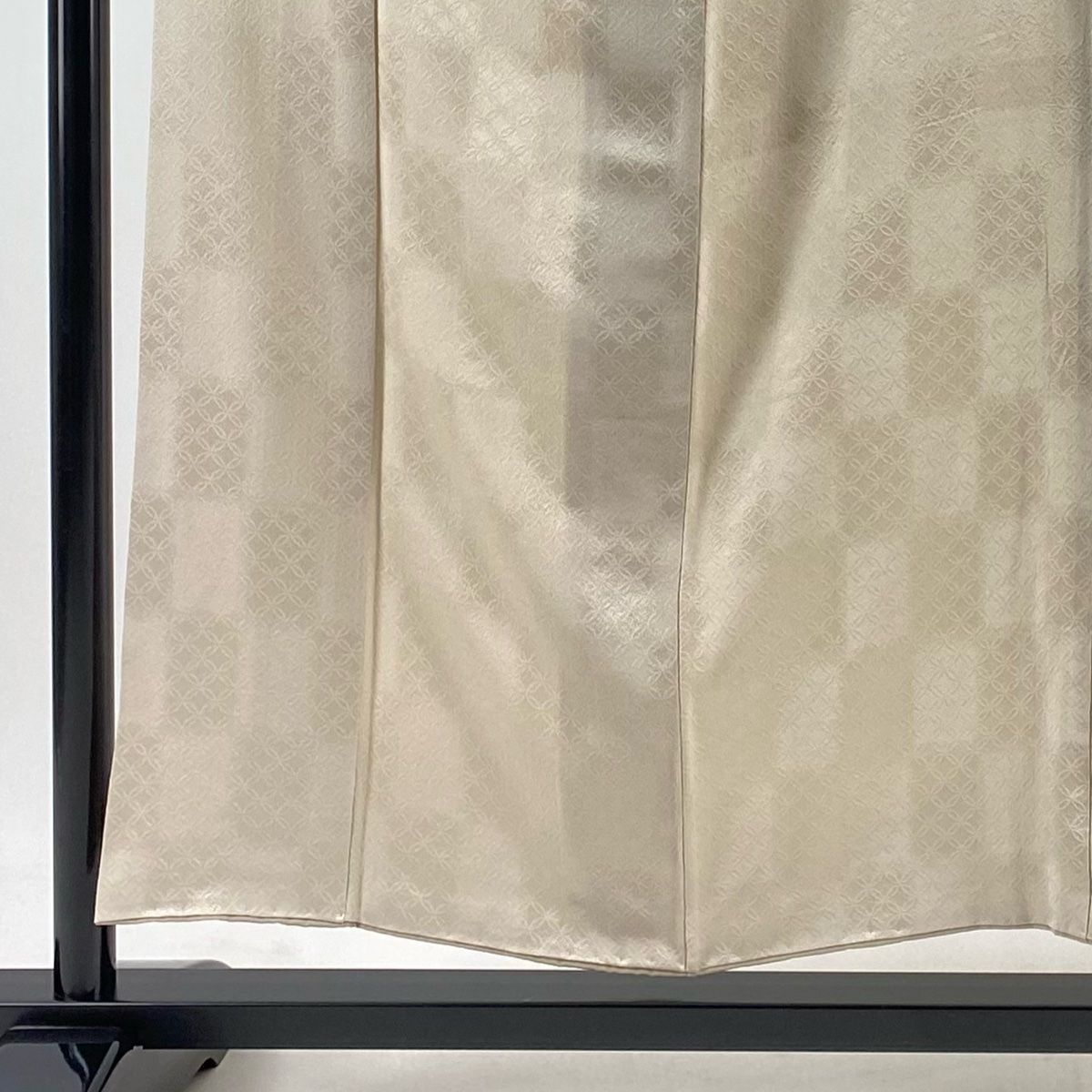 色無地 身丈152cm 裄丈65cm M 袷 地紋 ベージュ 正絹